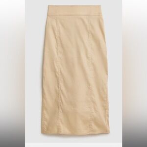 NWT J.Crew $118 Midi pencil skirt in stretch linen-viscose blend, LIGHT KHAKI/10